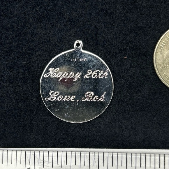 Vintage Sterling Happy Anniversary Charm - Picture 4 of 5
